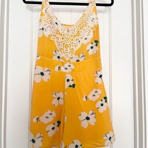 Floral Yellow Romper